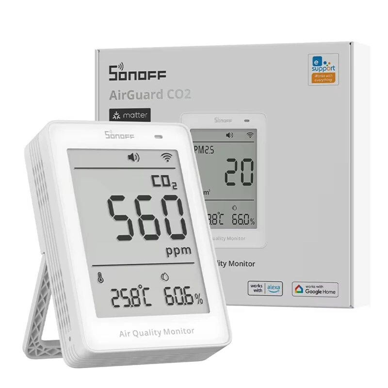 SONOFF SAWF-08P AirGuard CO2 Matter over Wi-Fi Air Quality Monitor Mult Metric Environmental Matter Compatible Alexa Apple Home — view 8