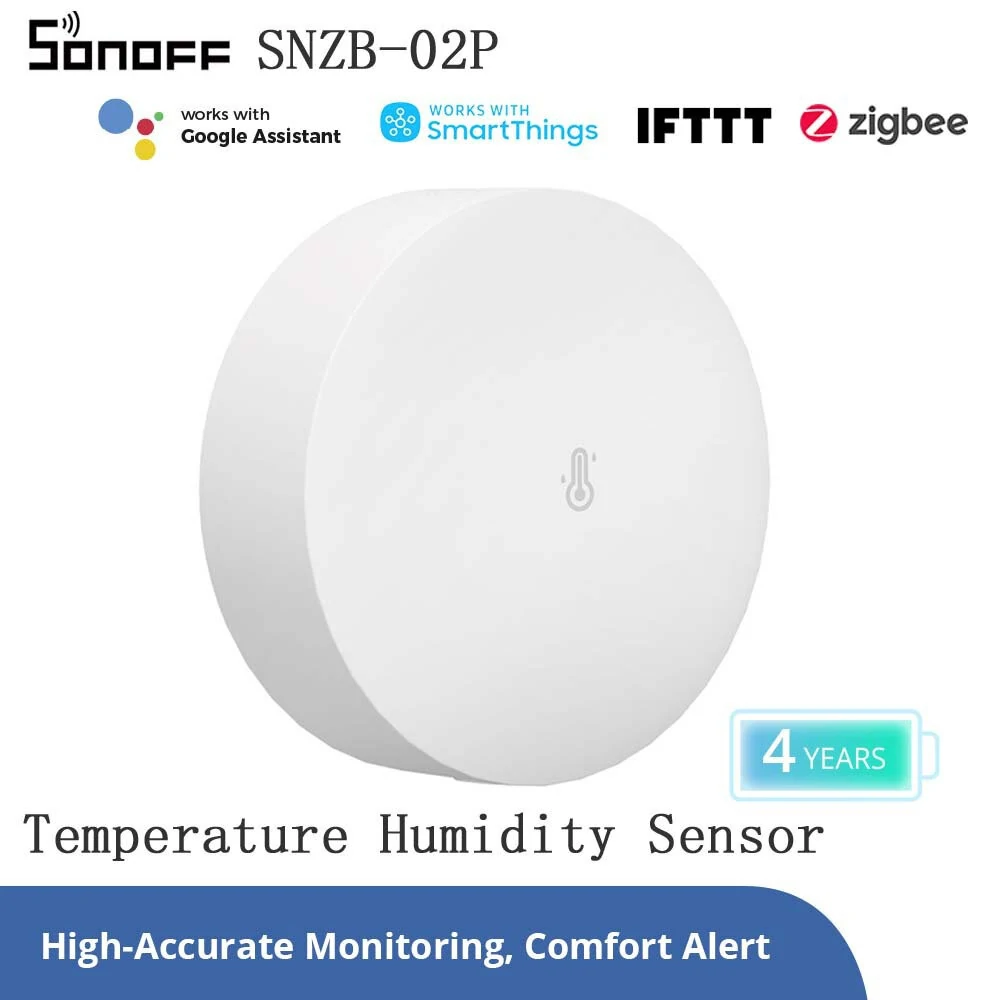 Sonoff SNZB-02P Zigbee 3.0 Temperature and Humidity Sensor High Precision Swiss Sensor Custom Alerts Historical Insights Versatile Mounting Alexa Compatible — view 2