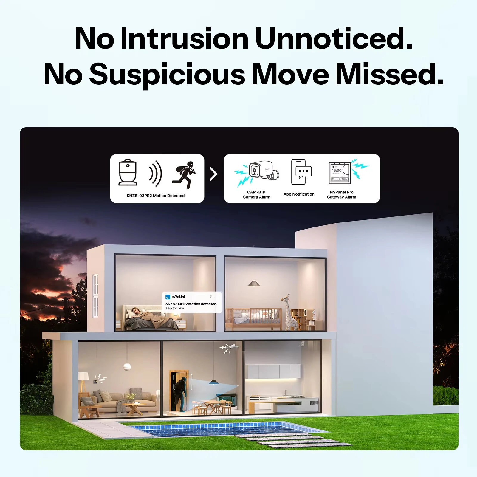 SONOFF SNZB-03PR2 SenseGuard Motion Gen2 Zigbee3.0 Motion Sensor PIR Detection 6m 120° Smart Home Wireless Security Works with Alexa Google Home Matter Bridge — view 5