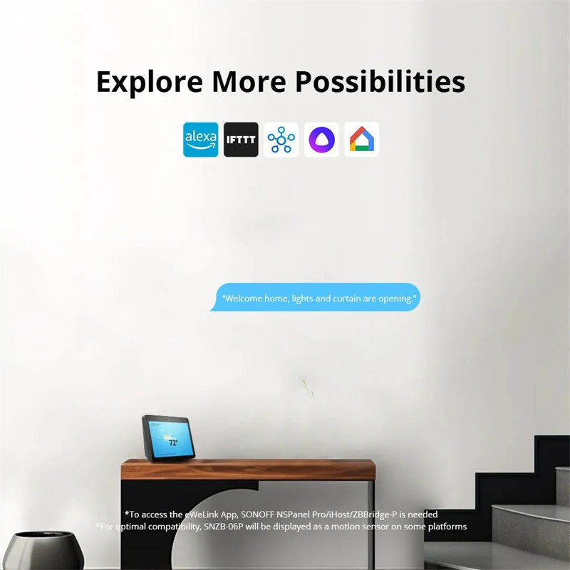Sonoff SNZB-06P Smart Home Zigbee3.0 Human Presence Sensor Microwave Radar Detection Smart Body PIR Detector Work with IFTTT Alexa Google Home — view 11
