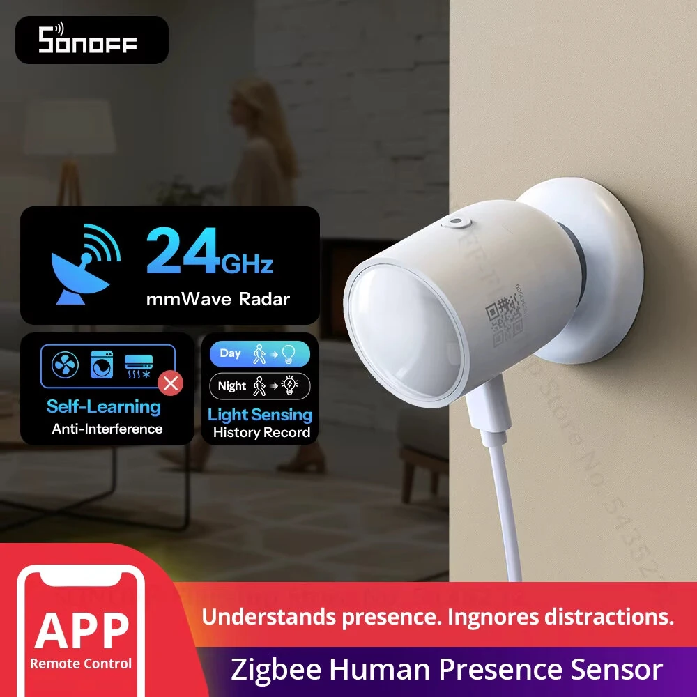 SONOFF SNZB-06P24 Sense Guard Presence Core 24G Zigbee3.0 Human Presence Sensor 24GHz mmWave Radar Via Matter Works with Apple Home — view 2