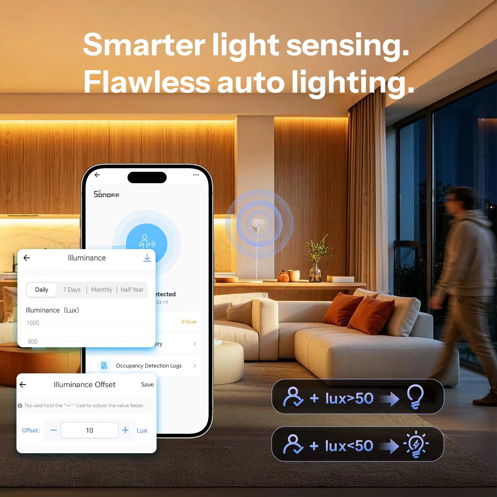 SONOFF SNZB-06P24 Sense Guard Presence Core 24G Zigbee3.0 Human Presence Sensor 24GHz mmWave Radar Via Matter Works with Apple Home — view 5