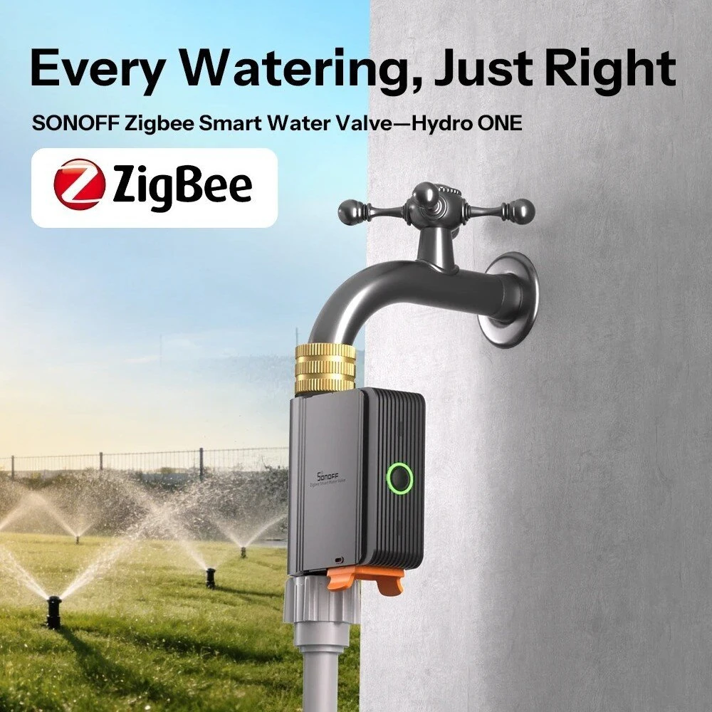 SONOFF SWV-ZFE Hydro Series Hydro ONE Zigbee3.0 Smart Water Valve with Flow Meter SWV Dual Communication Modes Water Data Insights — view 2