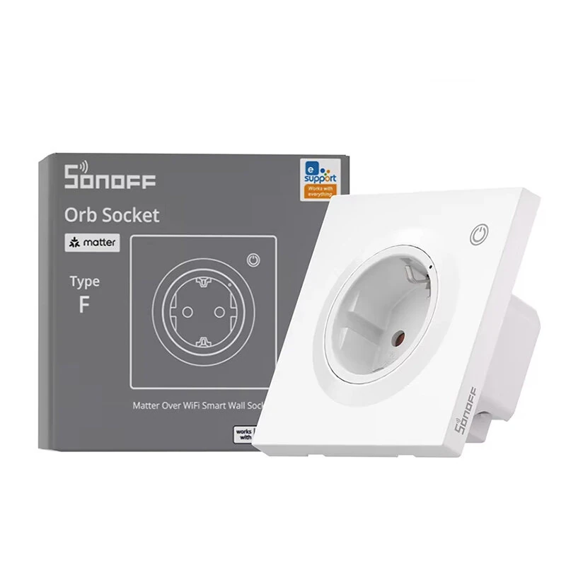 SONOFF WS01TPF-E Orb Socket Matter Over WiFi EU Smart Wall Socket Type-F Smart Energy Insights Intelligent Overload Protection — view 7