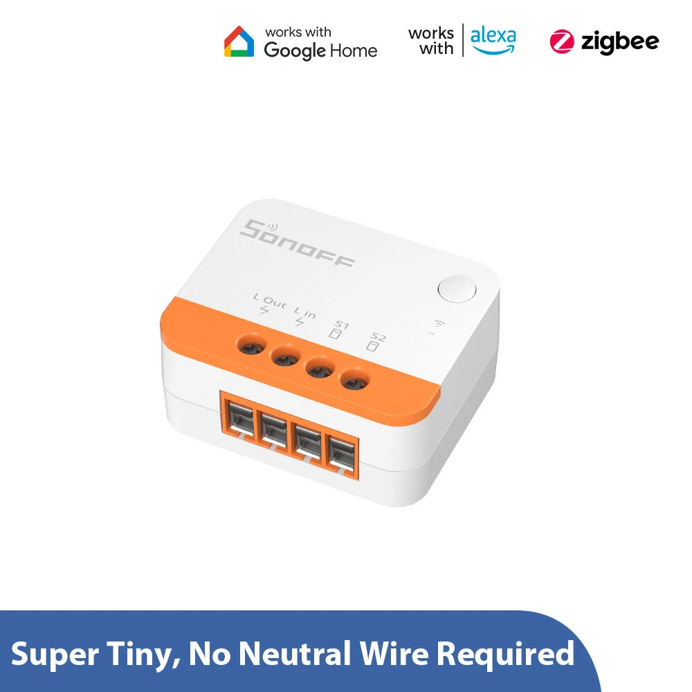Sonoff ZBMINIL2 Smart Zigbe3.0 Switch No Neutral Required Intelligent Two-way Control Relay Module Timer Voice Control with Alexa Google Zigbe Hubs — SONOFF