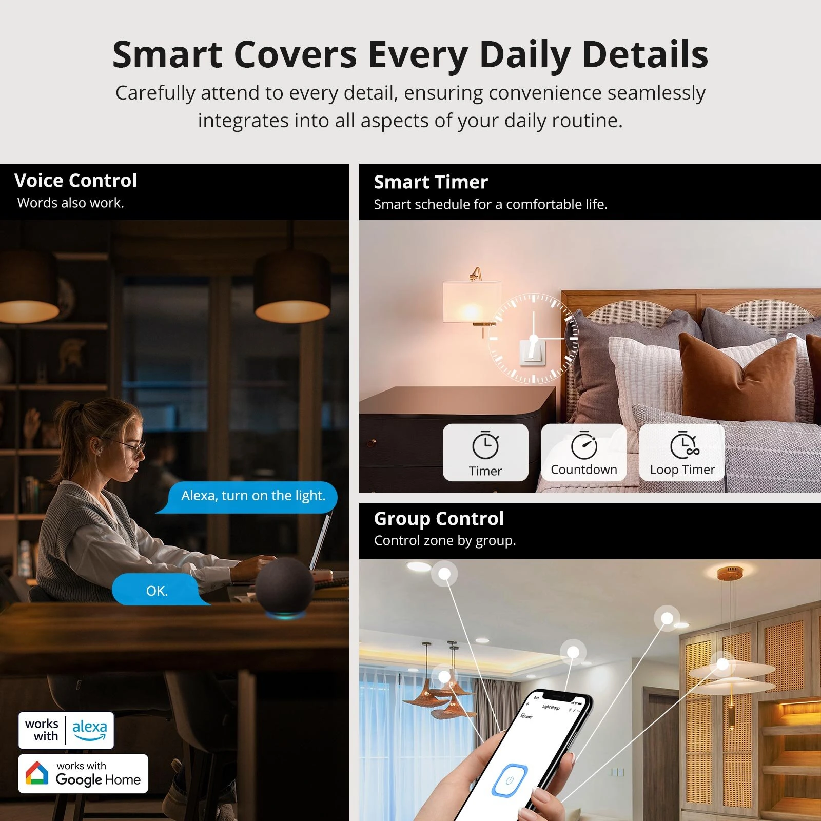 SONOFF ZBMINIR2 Zigbe Smart External Switch Control Timer Function Compact Size Requires Neutral Wire Voice Control Works with Alexa Google Home — view 5