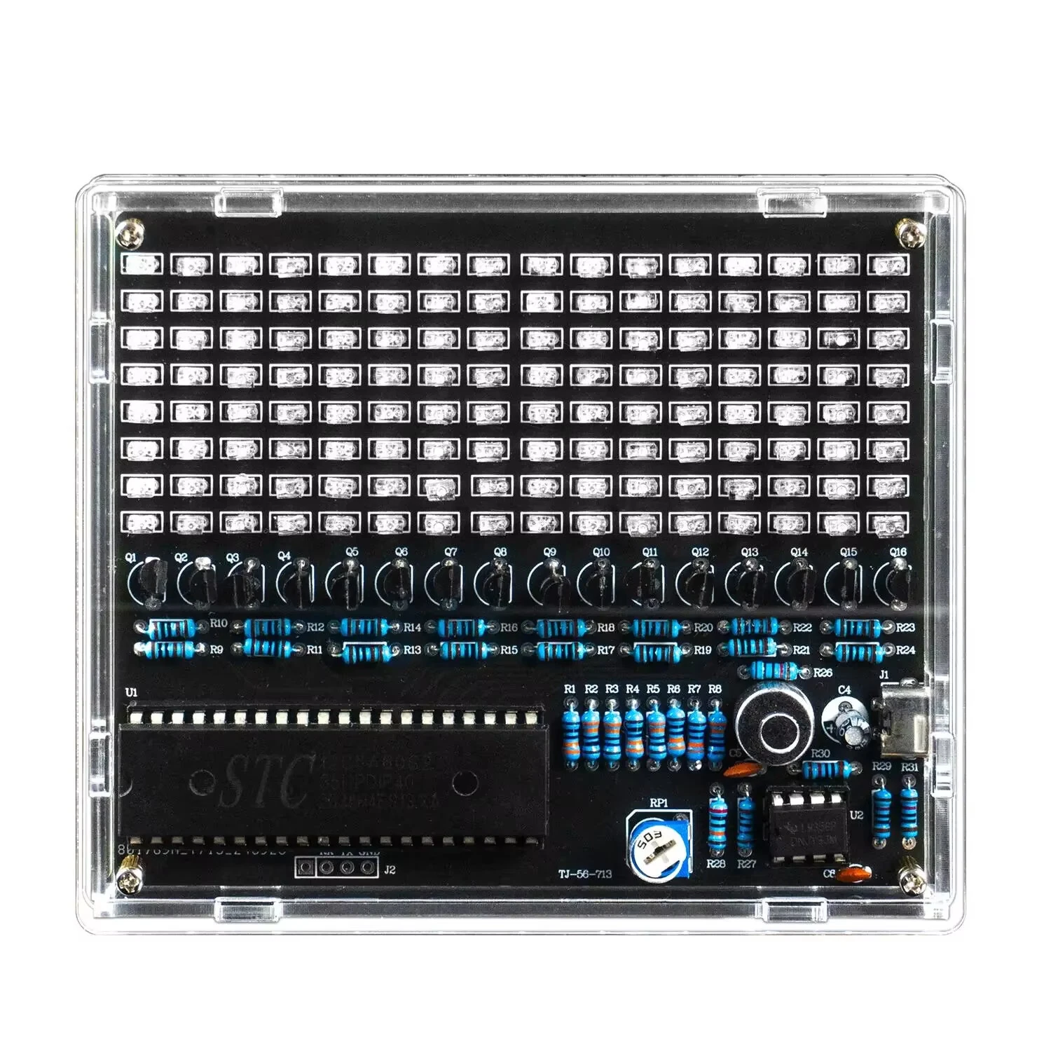 Sound Control Music Spectrum Kit DC5V DIY LED Rhythm Light Display USB Audio Visualizer Electronic Assembly Project Soldering Practice — view 2