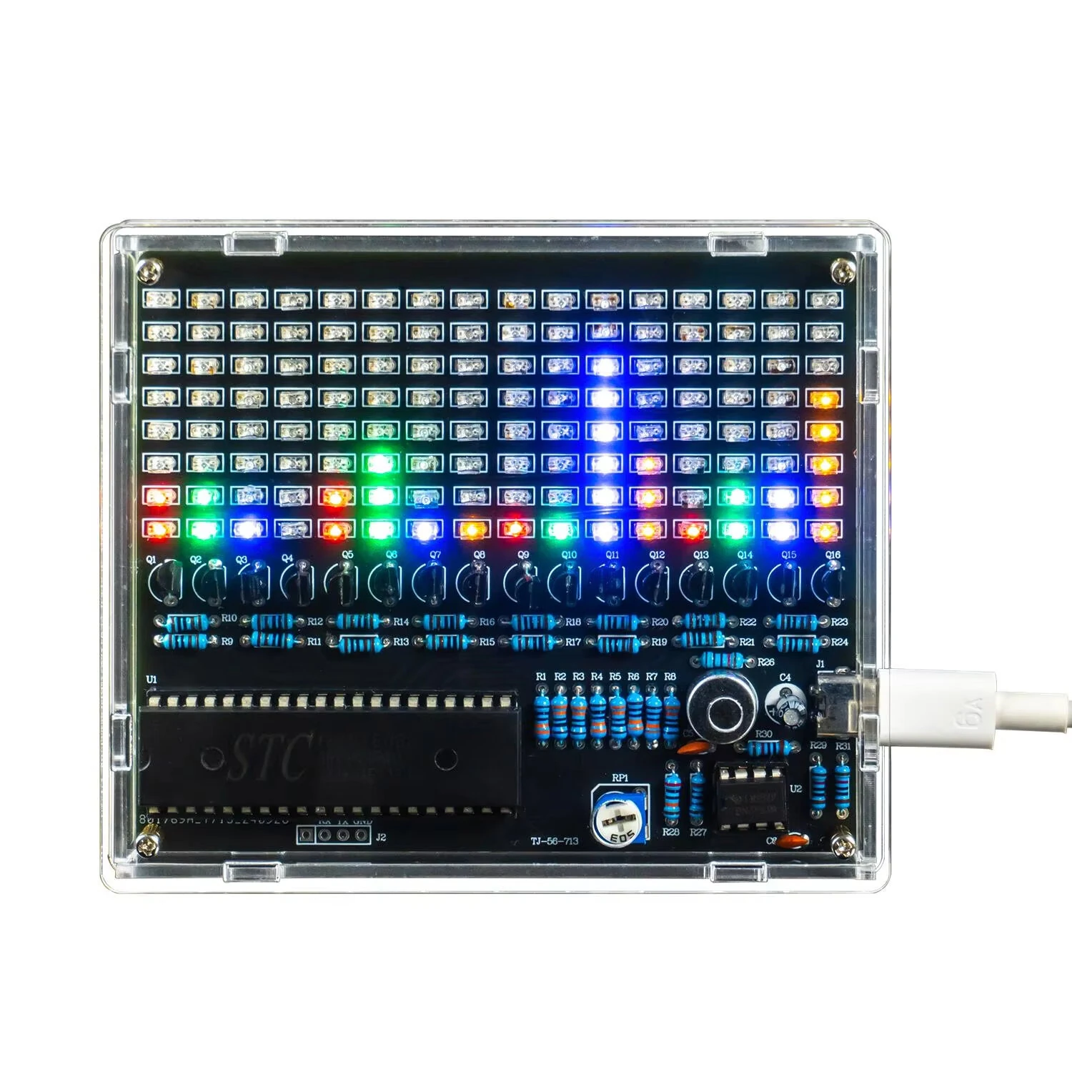 Sound Control Music Spectrum Kit DC5V DIY LED Rhythm Light Display USB Audio Visualizer Electronic Assembly Project Soldering Practice — view 6