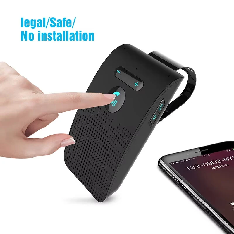 SP09 Handsfree Bluetooth 4.2 Car Kit Speakerphone Sun Visor Clip with Auto On Multi-Point for Wireless Calls Music Streaming — view 4