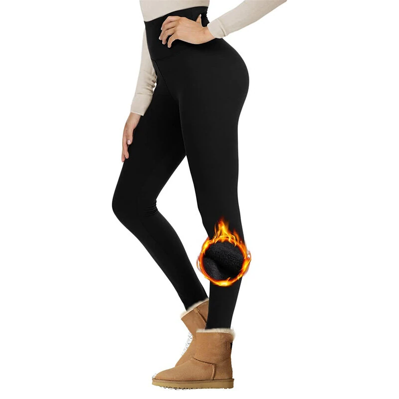 Sportswear Gym Warm Thermals Fleece Leggings for Women Winter High Waist Yoga Pant Fitness Sport Warm Pants Fitness Sport Running Cycling Workout Clothes — view 2