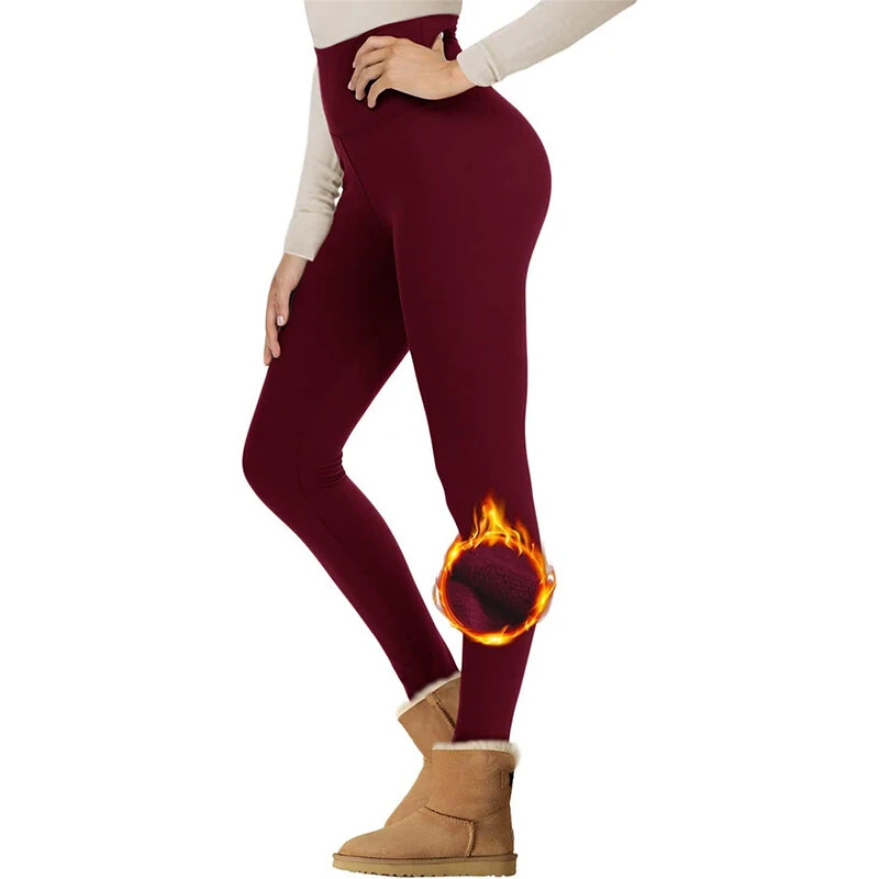 Sportswear Gym Warm Thermals Fleece Leggings for Women Winter High Waist Yoga Pant Fitness Sport Warm Pants Fitness Sport Running Cycling Workout Clothes — view 4