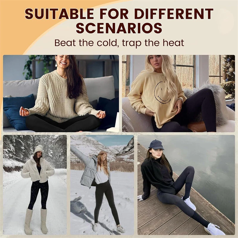 Sportswear Gym Warm Thermals Fleece Leggings for Women Winter High Waist Yoga Pant Fitness Sport Warm Pants Fitness Sport Running Cycling Workout Clothes — view 6