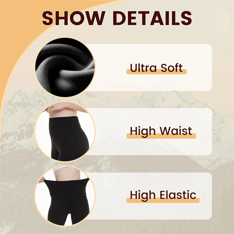 Sportswear Gym Warm Thermals Fleece Leggings for Women Winter High Waist Yoga Pant Fitness Sport Warm Pants Fitness Sport Running Cycling Workout Clothes — view 7