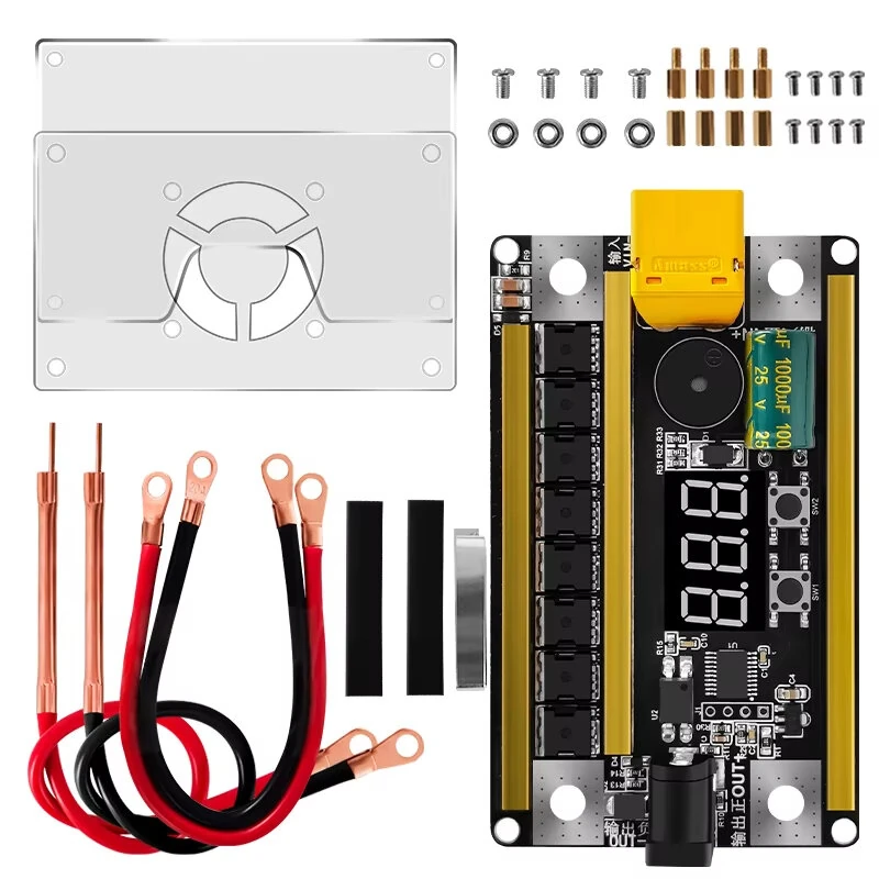 Spot Welder Kit Digital Control Board 2400A Peak Current 99 Adjustable Gears 8-24V High Precision Welding for 18650 Battery Nickel Sheets — view 7