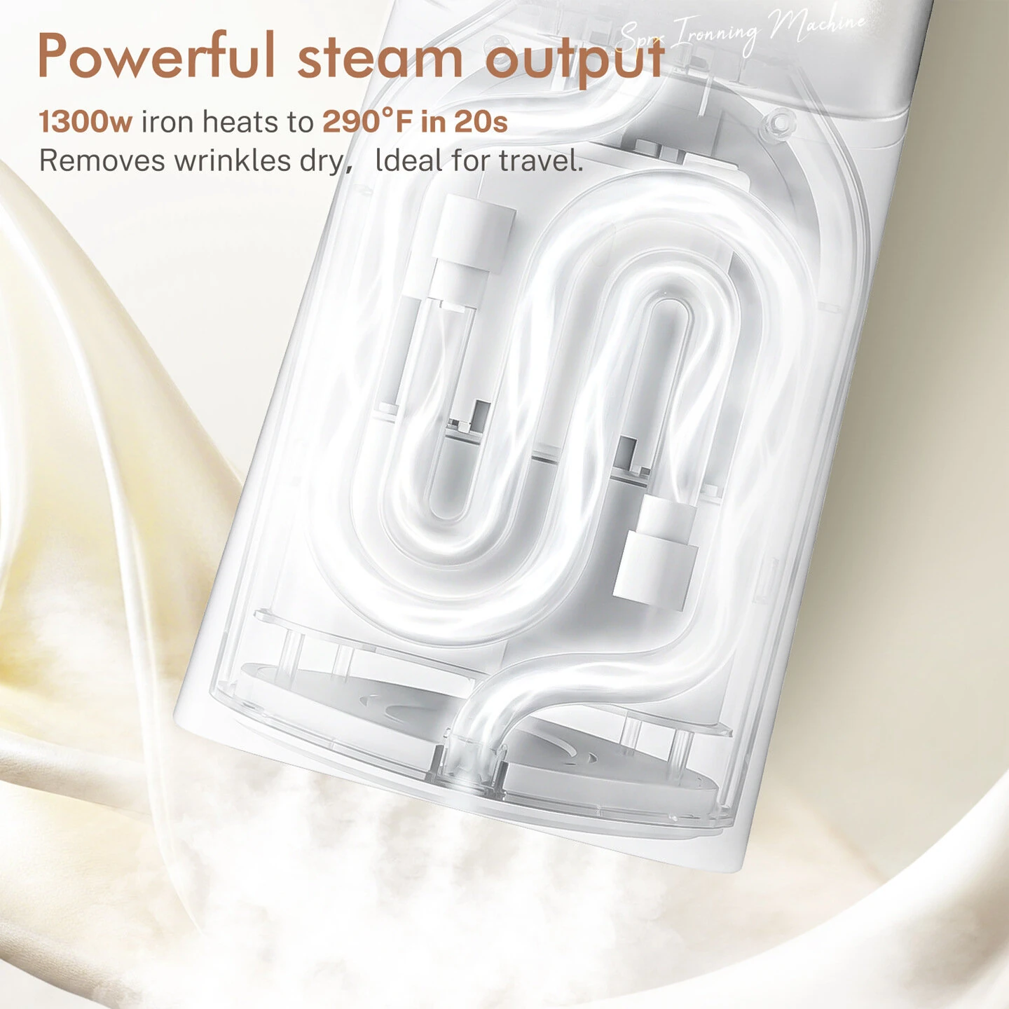 SPRX Foldable Garment Steamer 1300W 30kPa Powerful Steam 160ml Water Tank 4 in 1 Portable Handheld Clothes Steamer for Travel Wrinkle Removal — view 4