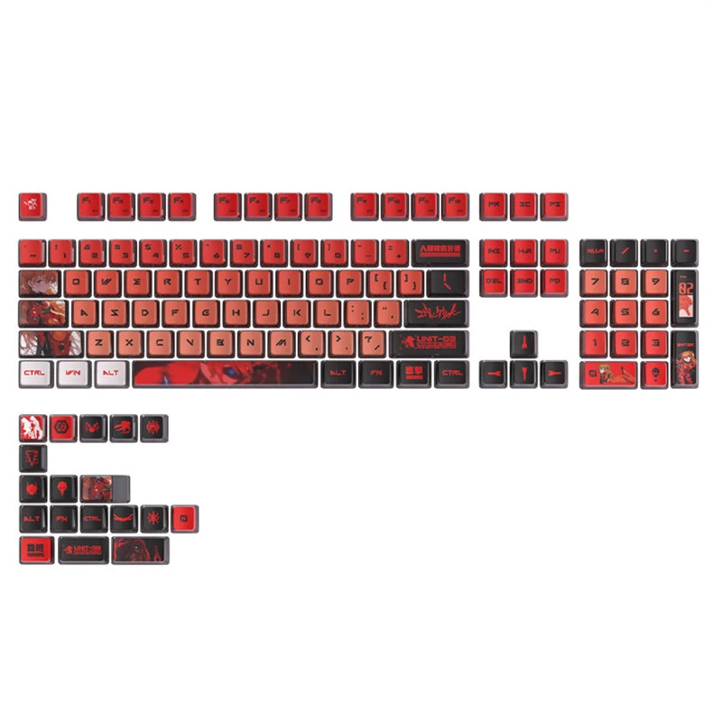 SPYSELF 122 Keys EVA Asuka PBT Pudding Keycap Set OEM Profile Five-sided Sublimation Translucent Custom Keycaps for Mechanical Keyboards — SPYSELF