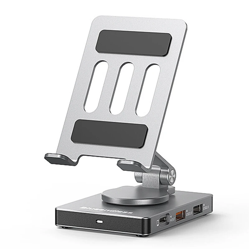 ST803 8-in-1 Switch 2 Phone Stand base Dock Station Multiport Aluminum Alloy Extension Bracket Foldable Design Compatible with Phone Switch Tablet Steamdeck — ST803