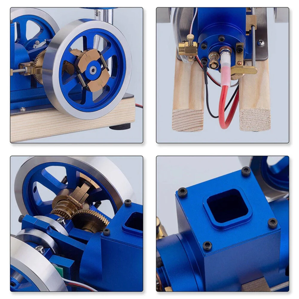 STARPOWER Mini Four Stroke Gasoline Engine Internal Combustion Engine Model with Wooden Base Physics Experiment Science Discovery Production Invention Gift Collection Toys — view 9