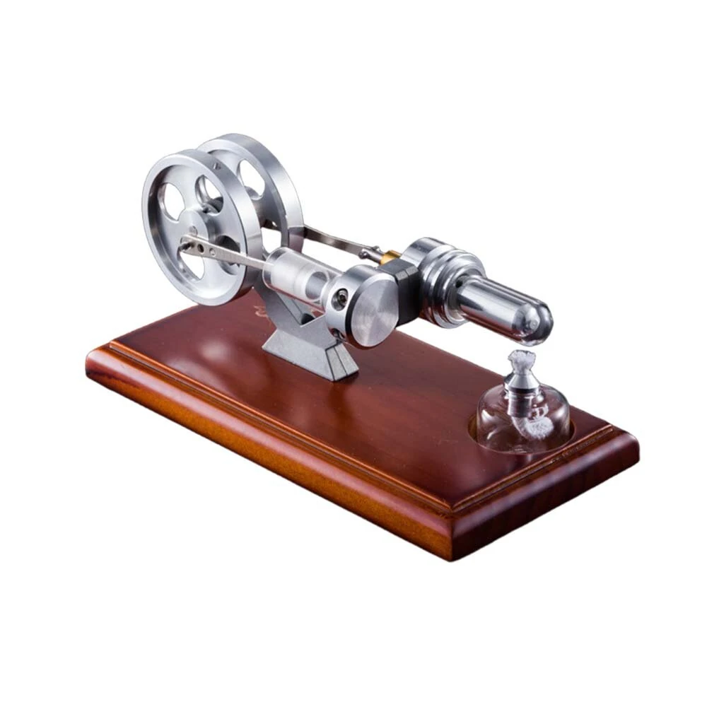 StarPower QX-SL-01 Hot Air Stirling Engine Model with Wooden / Metal Base DIY Generator Physics Experiment Science Education Toys — view 2