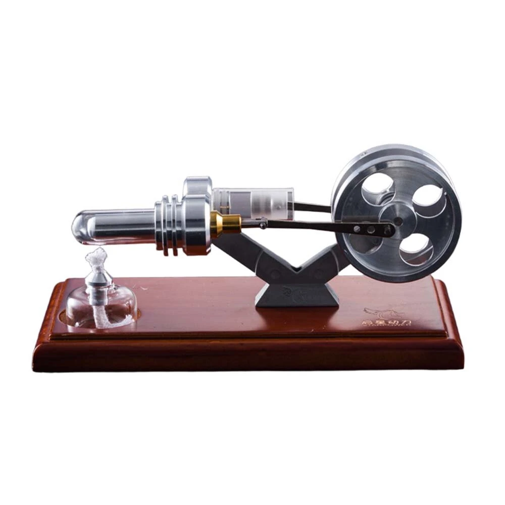 StarPower QX-SL-01 Hot Air Stirling Engine Model with Wooden / Metal Base DIY Generator Physics Experiment Science Education Toys — view 3