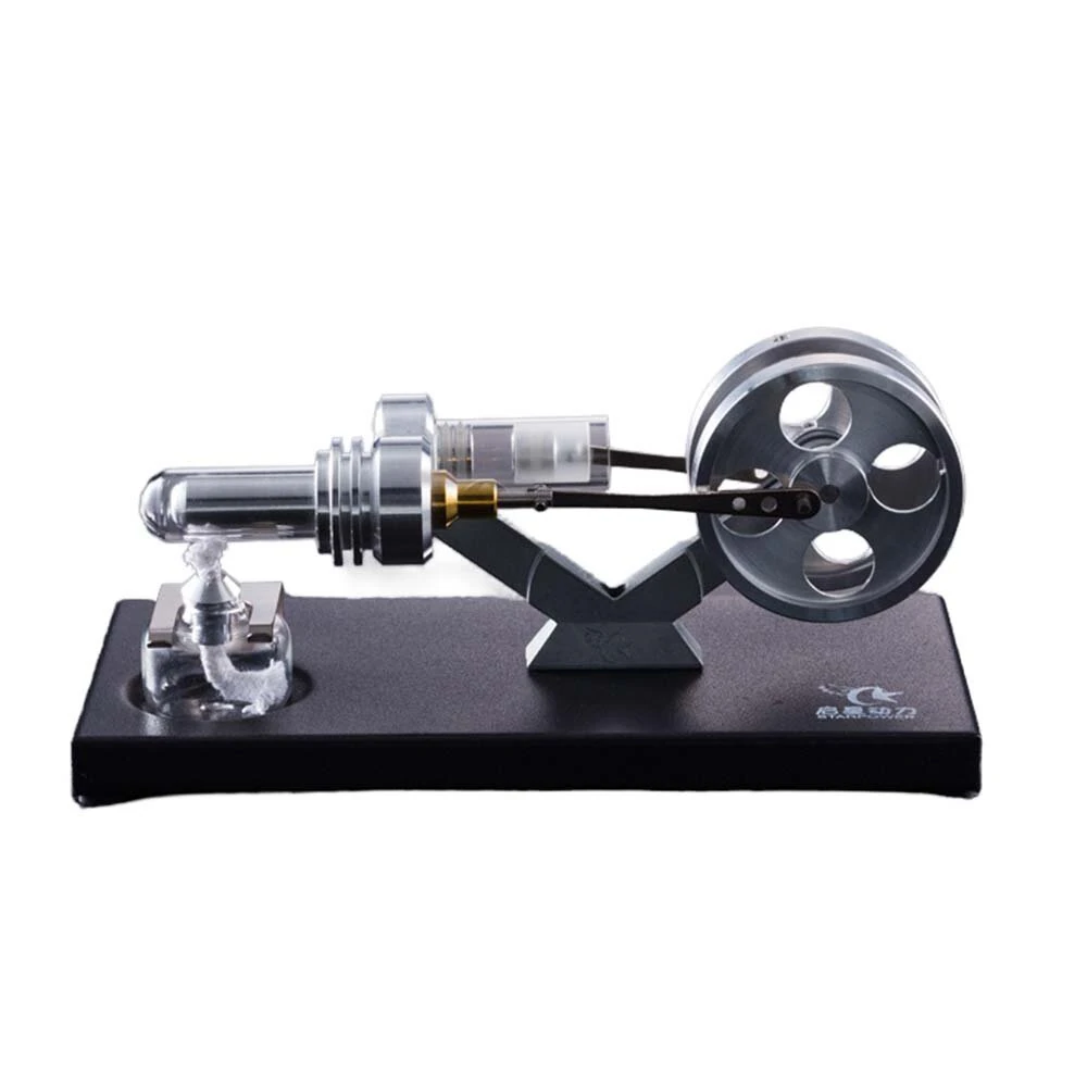 StarPower QX-SL-01 Hot Air Stirling Engine Model with Wooden / Metal Base DIY Generator Physics Experiment Science Education Toys — view 4