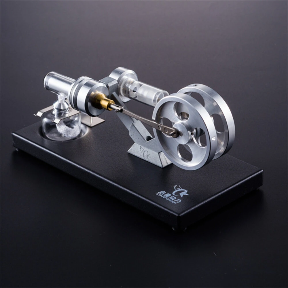StarPower QX-SL-01 Hot Air Stirling Engine Model with Wooden / Metal Base DIY Generator Physics Experiment Science Education Toys — view 6