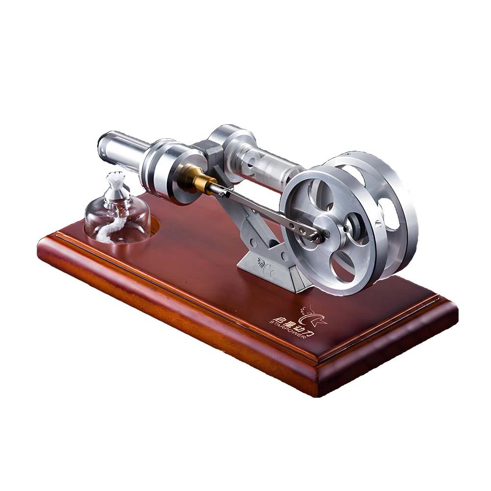 StarPower QX-SL-01 Hot Air Stirling Engine Model with Wooden / Metal Base DIY Generator Physics Experiment Science Education Toys — view 9