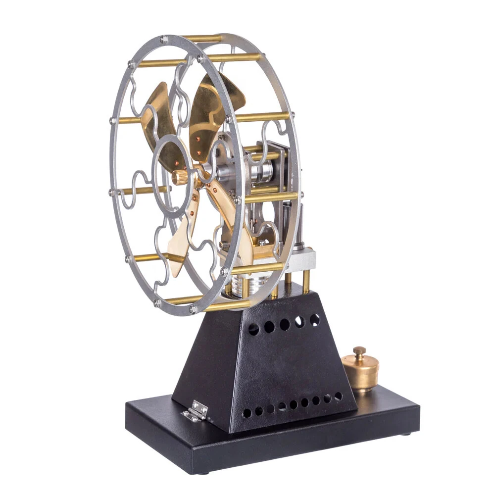 STARPOWER YH003 Vintage 4-Blades Heat Powered Thermal Stove Fan Stirling Engine Model Physics Science Discovery Experiment Gift Collection Toys — view 2
