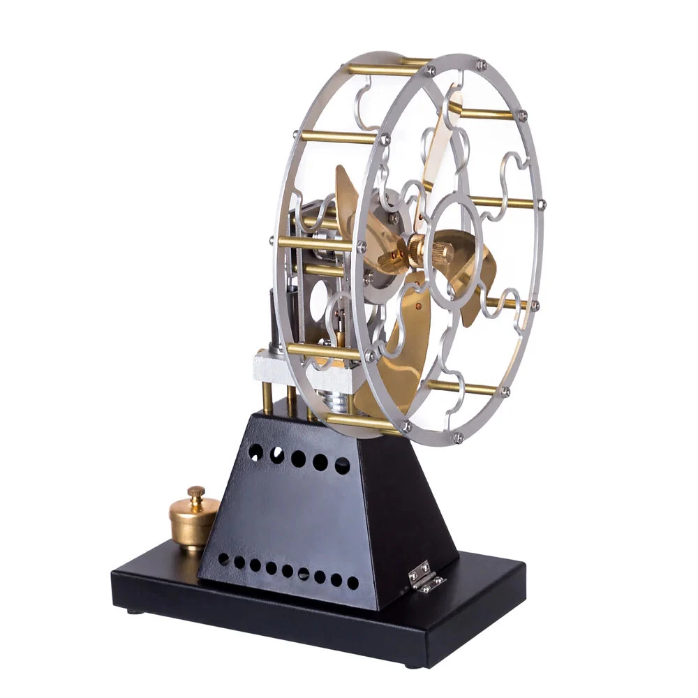 STARPOWER YH003 Vintage 4-Blades Heat Powered Thermal Stove Fan Stirling Engine Model Physics Science Discovery Experiment Gift Collection Toys — view 4