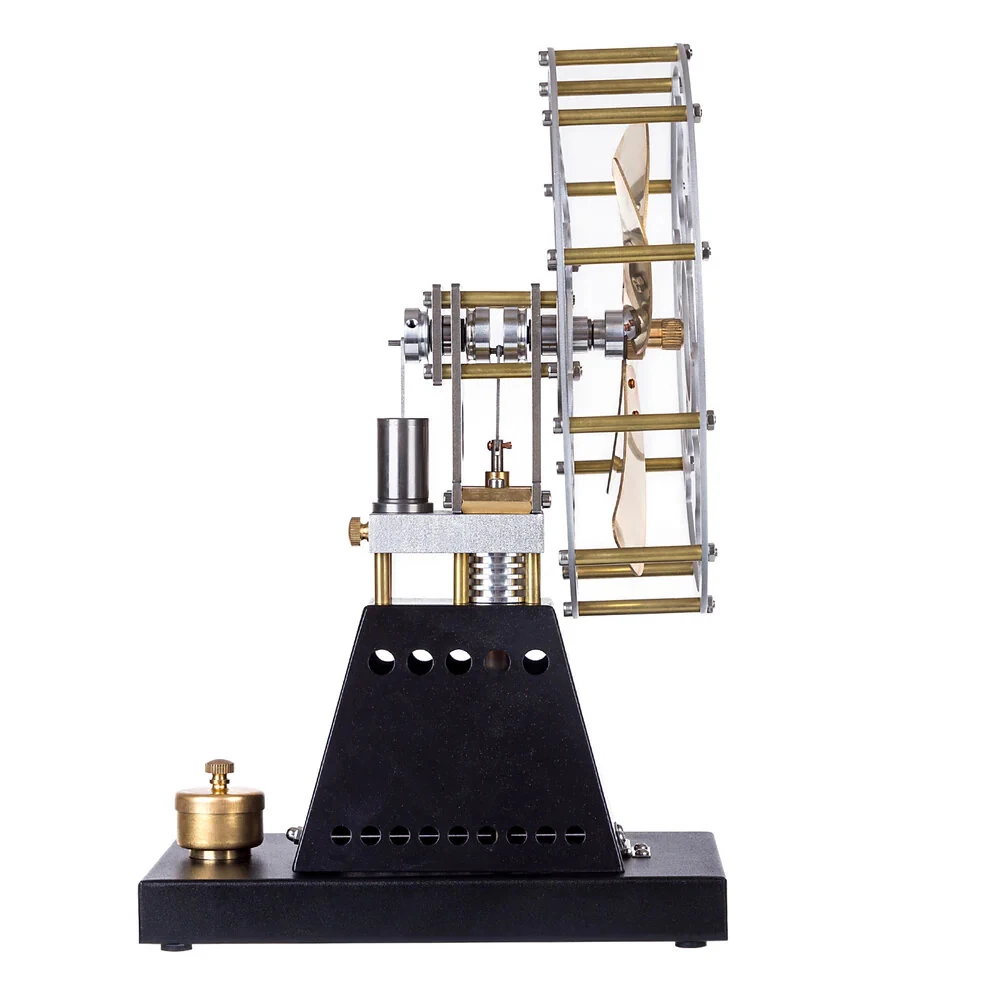 STARPOWER YH003 Vintage 4-Blades Heat Powered Thermal Stove Fan Stirling Engine Model Physics Science Discovery Experiment Gift Collection Toys — view 5