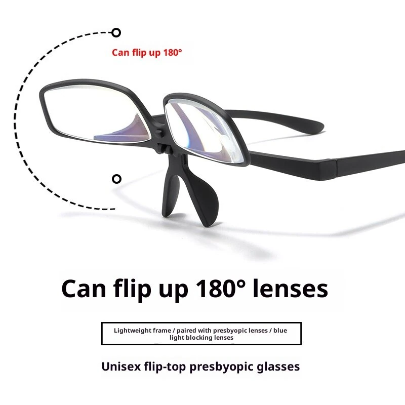 Stylish Anti-blue Light Flip Up Reading Glasses for Men Women Lightweight Comfy Presbyopia Eyeglasses — view 2