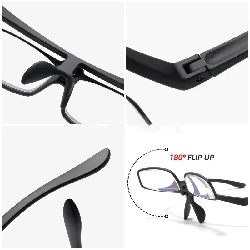 Stylish Anti-blue Light Flip Up Reading Glasses for Men Women Lightweight Comfy Presbyopia Eyeglasses — view 6