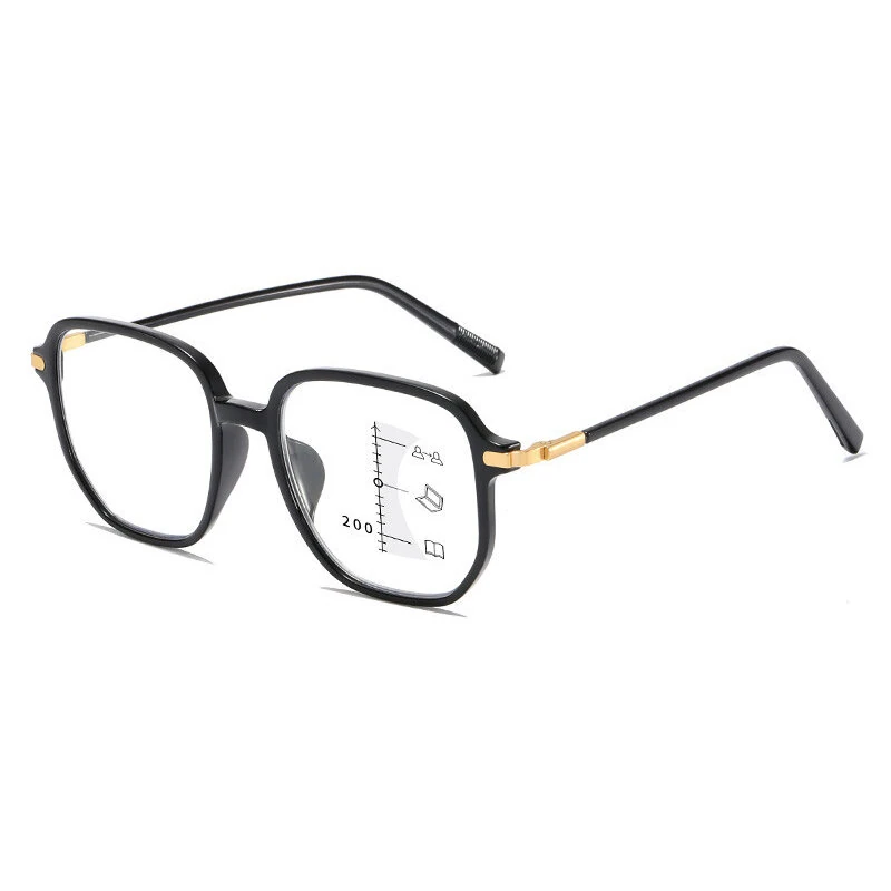 Stylish Progressive Multifocal Reading Glasses Anti-Blue Light Computer Eyewear Fashion Frame Readers for Near Far Vision — view 7