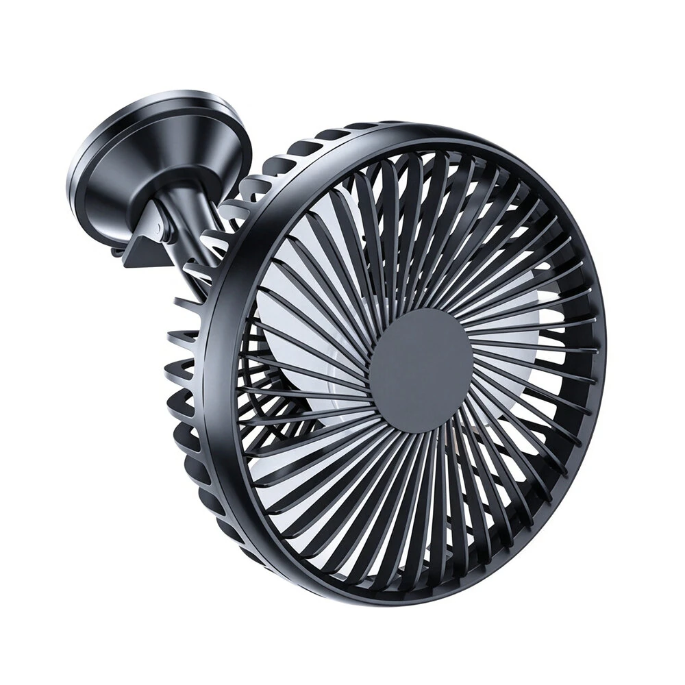 Suction Cup Car Cooling Fan USB Rechargeable 360° Rotation 3 Speed Adjustment Low Noise Strong Wind Universal Vehicle Fan — view 2