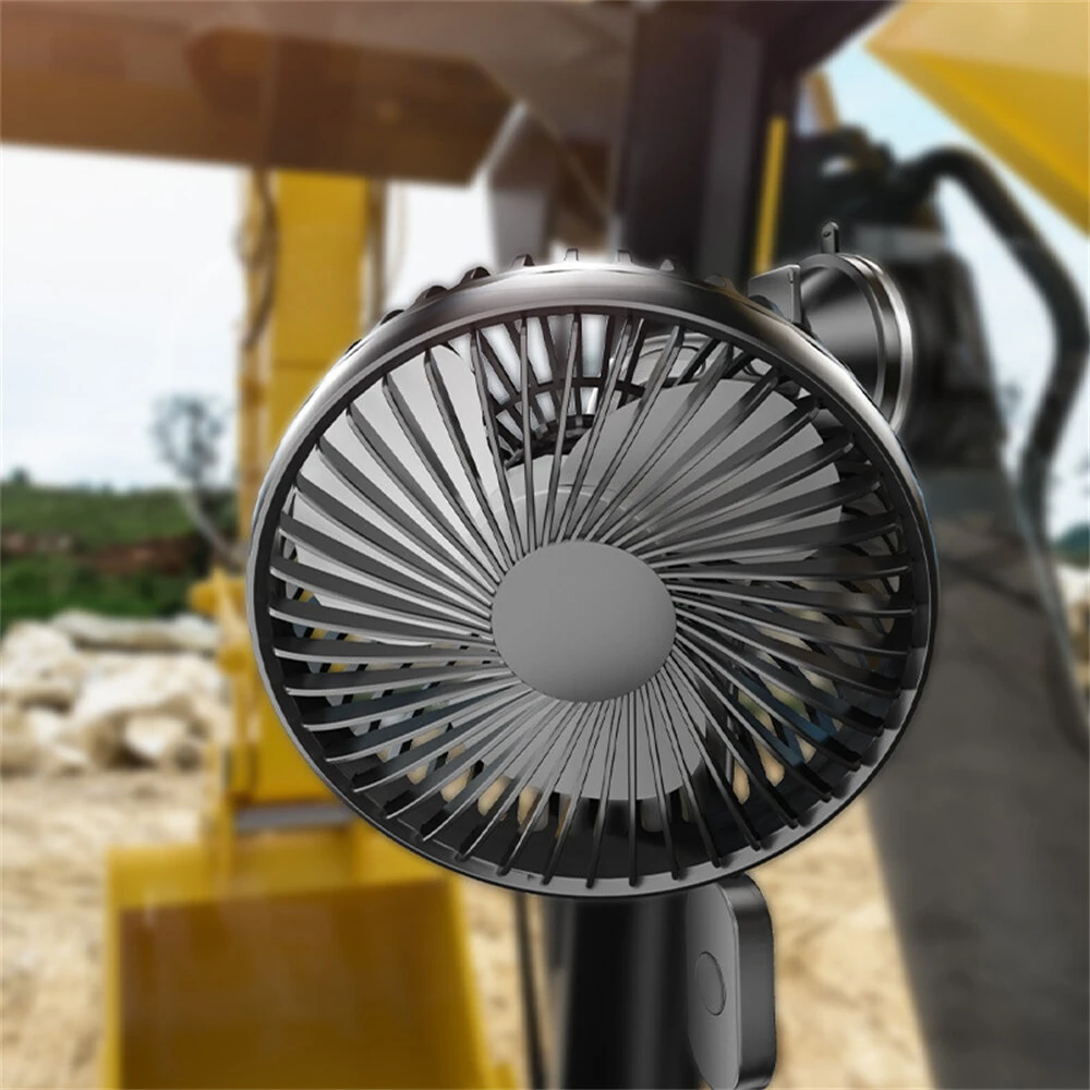 Suction Cup Car Cooling Fan USB Rechargeable 360° Rotation 3 Speed Adjustment Low Noise Strong Wind Universal Vehicle Fan — view 6
