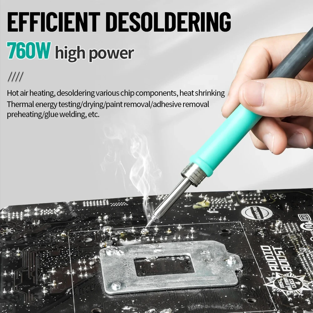 SUGON 212 2-in-1 Soldering Station 760W Hot Air Gun High Power T12 Soldering Iron LCD Display Welding Repair Tools Adjustable Temperature — view 4
