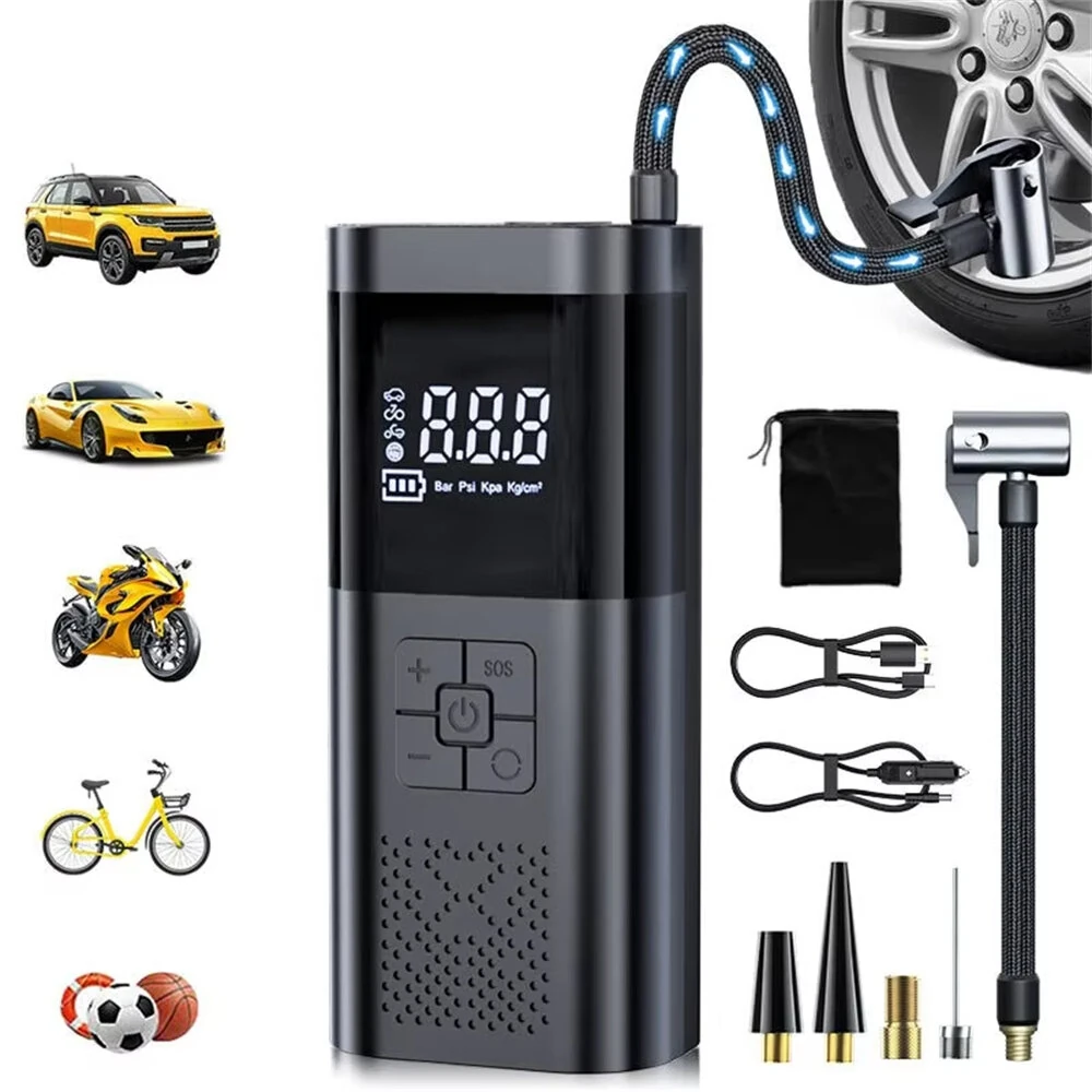 SUITU 150PSI Portable Wireless Air Pump 7.4V Digital Display Tire Inflator for Cars Motorcycles Bicycles Basketballs Inflate