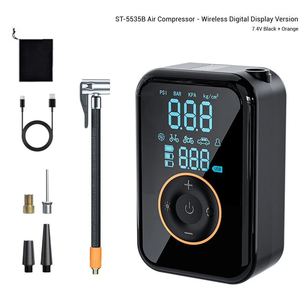 SUITU 7.4V Multi-Functional Portable Wireless Air Pump High-Pressure Digital Display for Car Motorcycle Tires Ball Fast Inflation — view 7