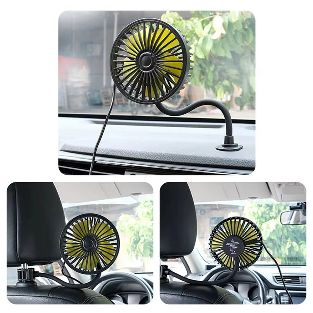 SUITU Car Hose Fan 3-Speed 360° Adjustment USB Powered Rear Seat Universal Vehicle Cooling Fan — view 3