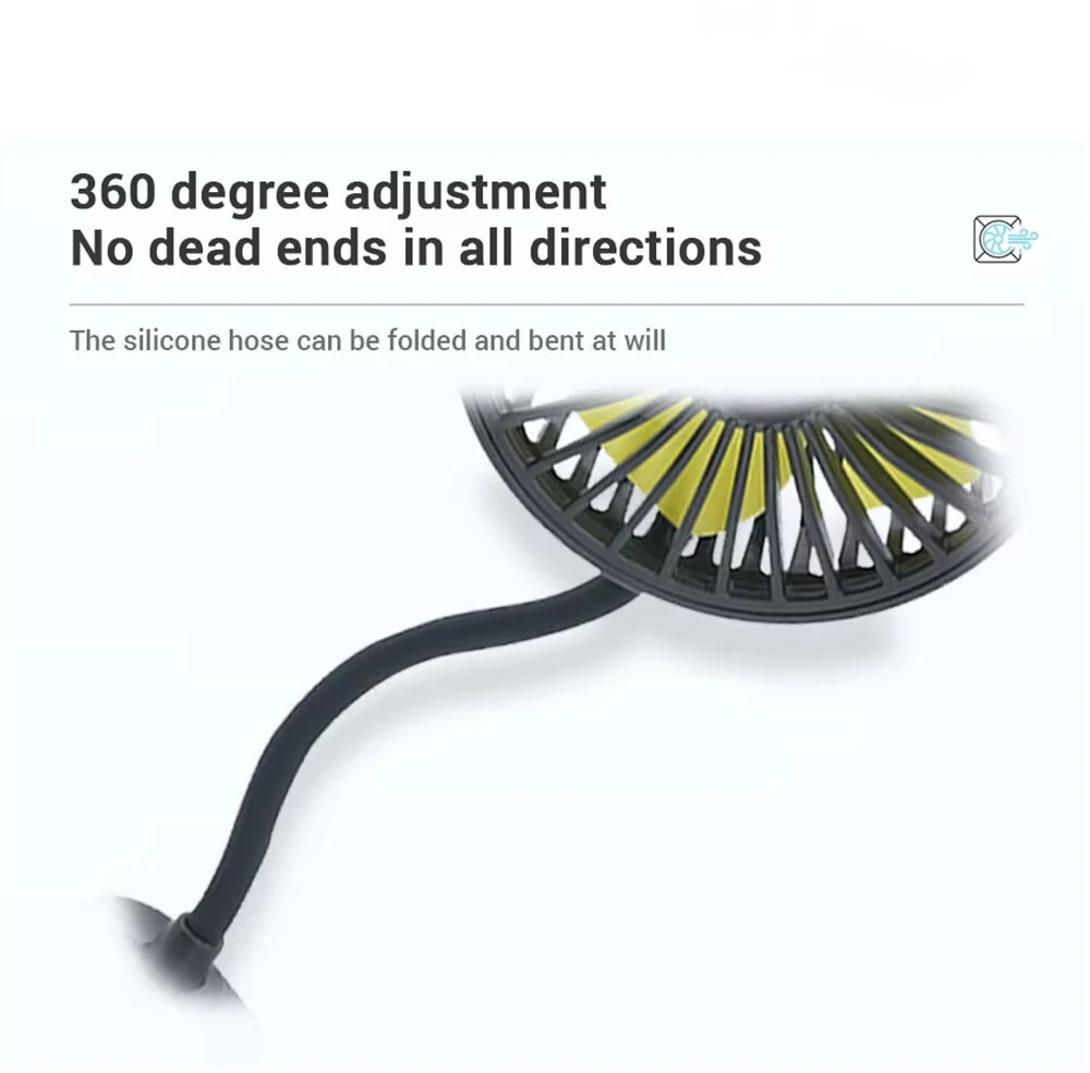 SUITU Car Hose Fan 3-Speed 360° Adjustment USB Powered Rear Seat Universal Vehicle Cooling Fan — view 7