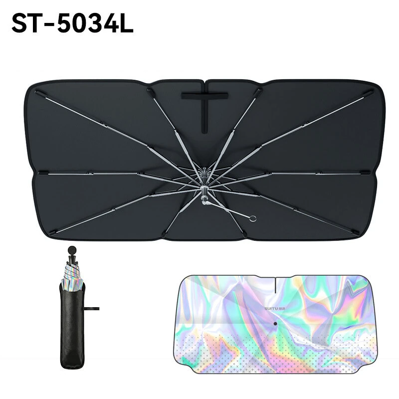 SUITU ST-5034 Car Windshield Sunshade Umbrella Large 136x75cm Foldable Sun Reflector UV Blocker Heat Shield for Most Cars SUVs Trucks — view 2