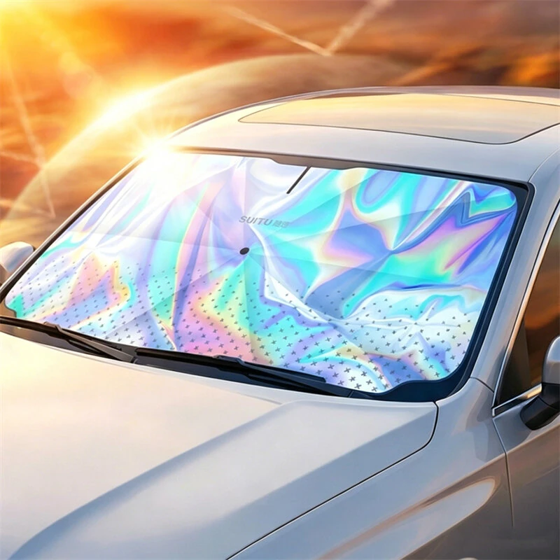 SUITU ST-5034 Car Windshield Sunshade Umbrella Large 136x75cm Foldable Sun Reflector UV Blocker Heat Shield for Most Cars SUVs Trucks — view 5