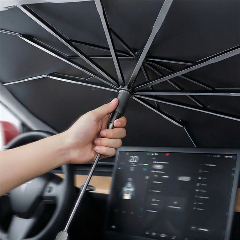SUITU ST-5034 Car Windshield Sunshade Umbrella Large 136x75cm Foldable Sun Reflector UV Blocker Heat Shield for Most Cars SUVs Trucks — view 7