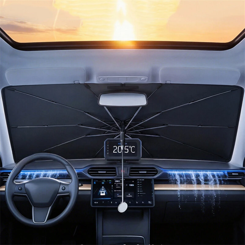 SUITU ST-5034 Car Windshield Sunshade Umbrella Large 136x75cm Foldable Sun Reflector UV Blocker Heat Shield for Most Cars SUVs Trucks — view 8
