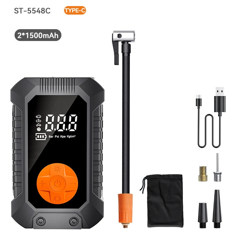 Suitu ST-5548 Portable LCD Display Air Compressor 150PSI Cordless Tire Inflator Rechargeable Air Pump for Car Motorcycle Bicycle Tires — view 10