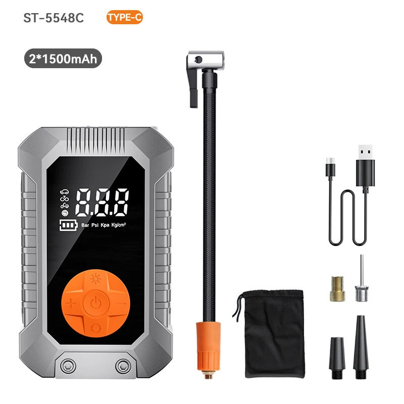 Suitu ST-5548 Portable LCD Display Air Compressor 150PSI Cordless Tire Inflator Rechargeable Air Pump for Car Motorcycle Bicycle Tires — view 9