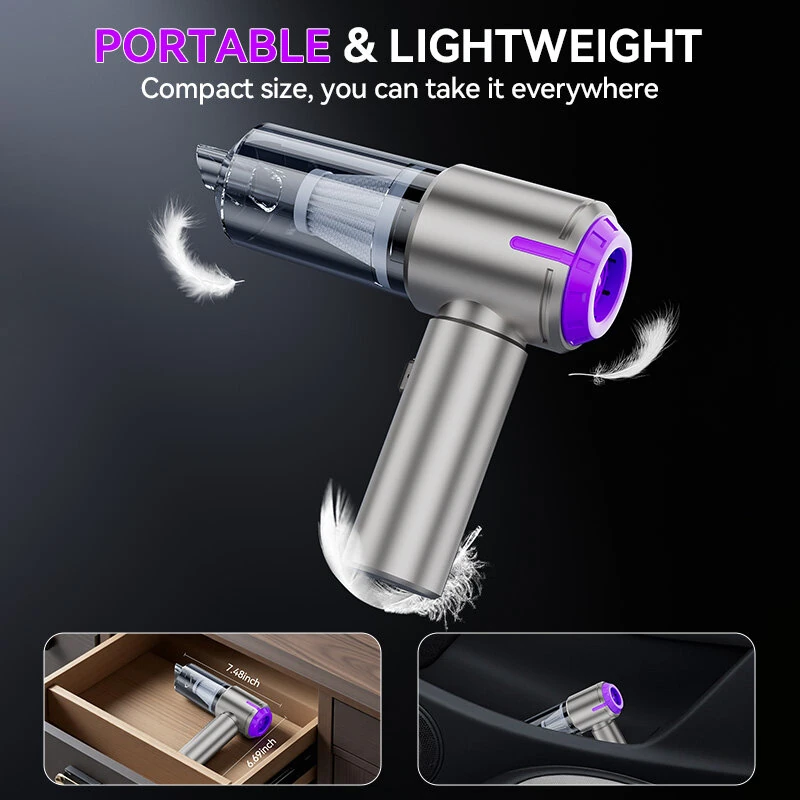 Suitu ST-6642Pro Cordless Handheld Vacuum Cleaner 12000Pa Suction 75000RPM Brushless Motor 2-in-1 Portable Air Blower & Duster Rechargeable — view 9