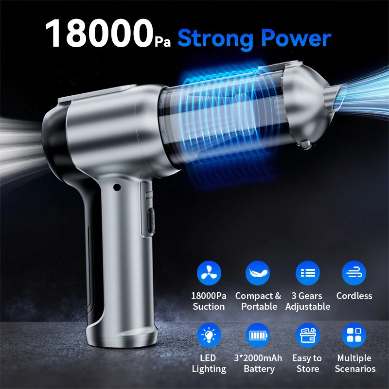 Suitu ST-6702APlus Cordless Car Vacuum Cleaner 18KPa Powerful Suction 9-in-1 Handheld Air Duster & Blower Portable Rechargeable for Auto Detailing — view 2