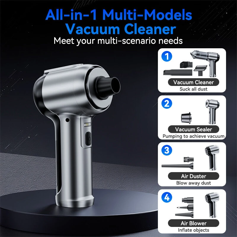 Suitu ST-6702APlus Cordless Car Vacuum Cleaner 18KPa Powerful Suction 9-in-1 Handheld Air Duster & Blower Portable Rechargeable for Auto Detailing — view 3