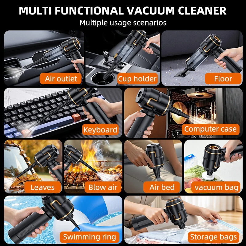 Suitu ST-6705Plus Handheld Cordless Vacuum 17KPa Powerful Suction 80000RPM Brushless Motor 3-in-1 Air Duster Blower Portable & Rechargeable — view 9